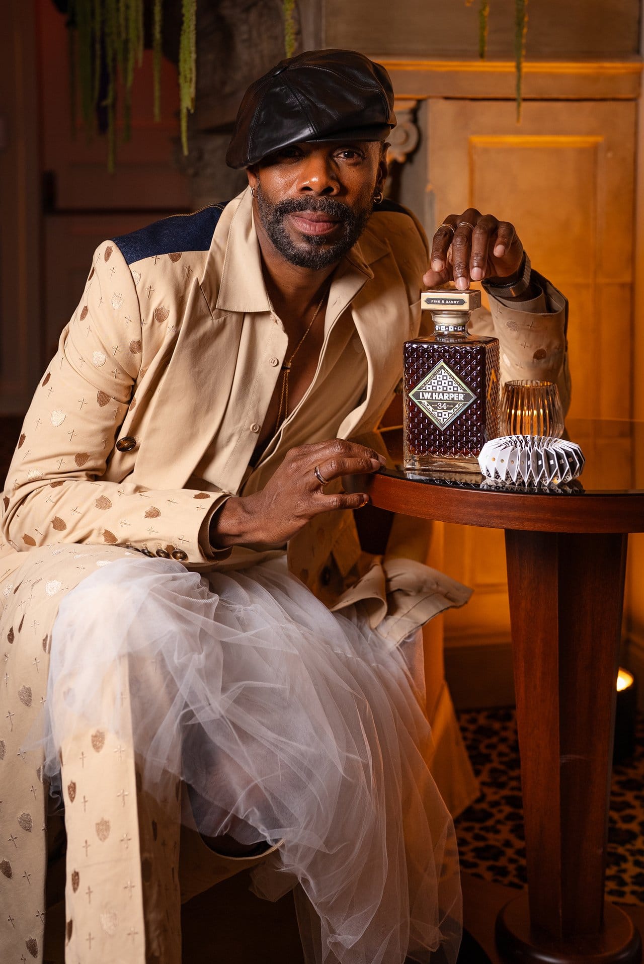 Colman Domingo launches the auction of a rare I.W. Harper 34 Year Old Kentucky Straight Bourbon Whiskey via Sotheby’s, with proceeds benefiting Native Son’s mission of empowering Black gay and queer men with visibility, community, and leadership opportunities. Photo credit: Sekou Luke