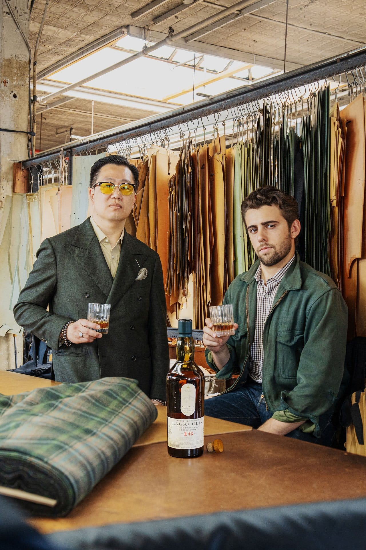 Whisky meets textile. Lagavulin debuts the Lagavulin Islay Tartan, crafted with @Simon__Gold and woven by Lovat Mill - the first creation from his new studio with @MylesKusab, M&S Co. #lagavulin Photo Credits: Derek Siyarngnork and Lagavulin.