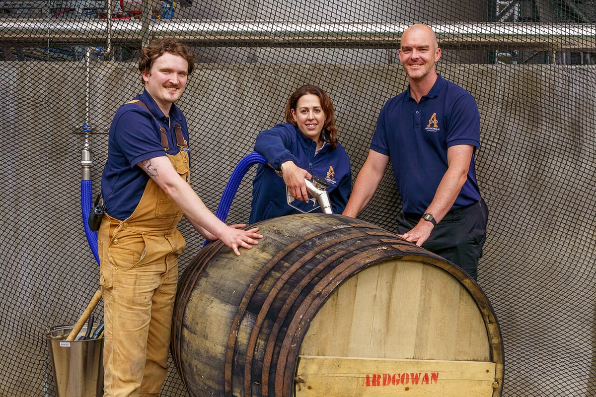 Single malt distillery Ardgowan fills first cask Post feature image