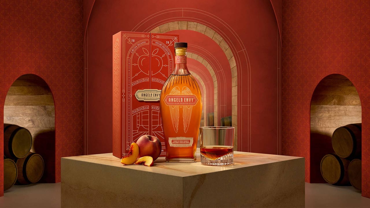 Angel's Envy debuts rye whiskey with dual-cask finish (Peach Brandy and Toasted Oak Barrels) Post image